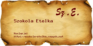 Szokola Etelka névjegykártya